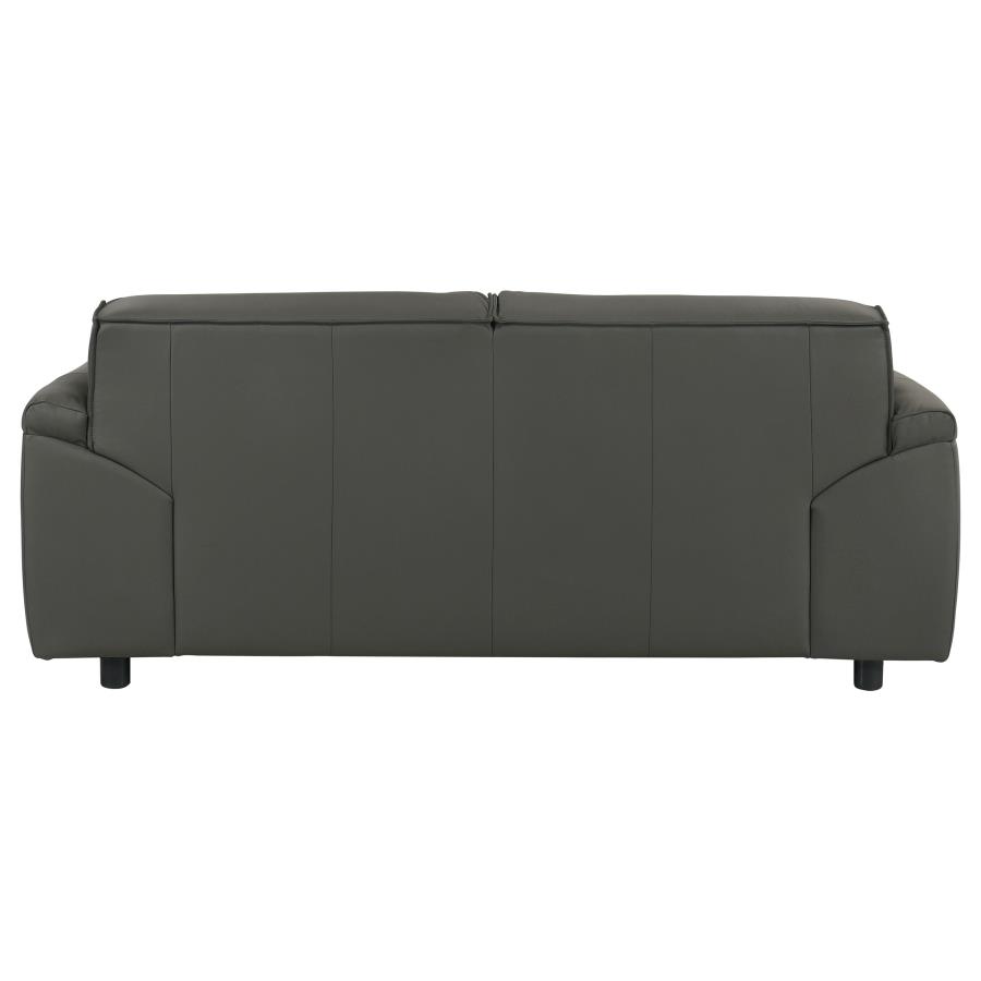Buxton Top Grain Leather Upholstered Loveseat Graphite view 7