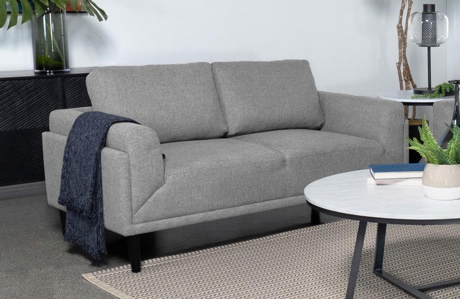 Rilynn Upholstered Track Arm Loveseat Grey view 2