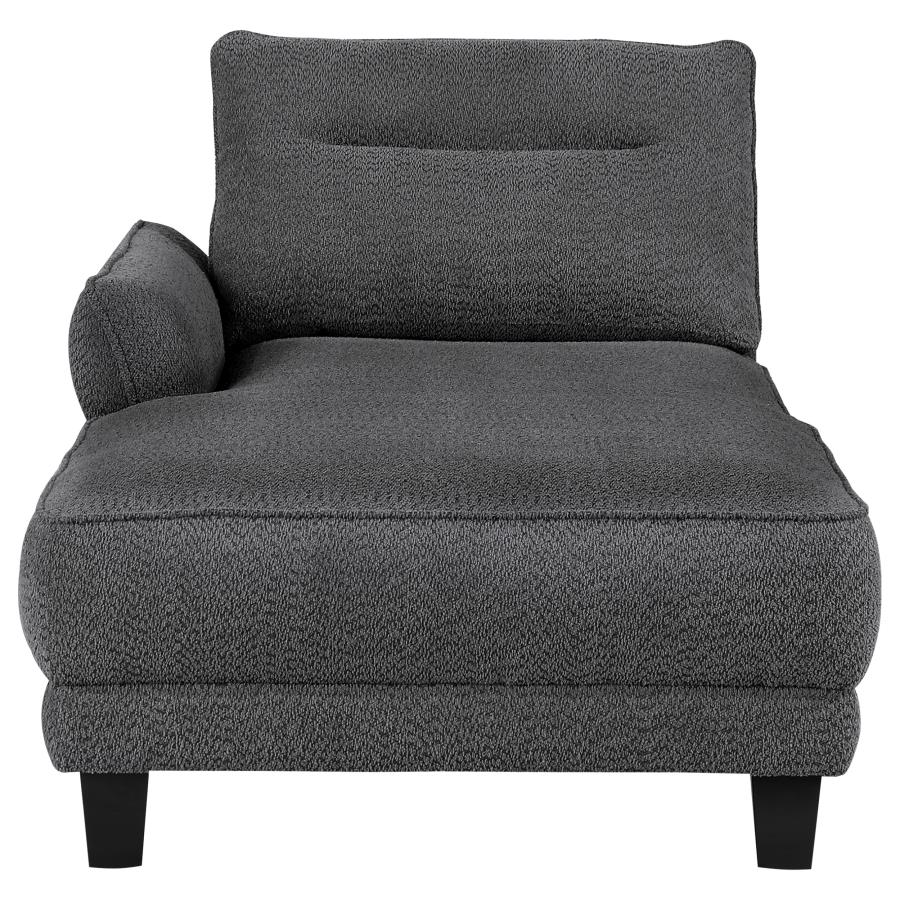 Caspian Upholstered Curved Arm Chaise Sectional Sofa Grey view 6