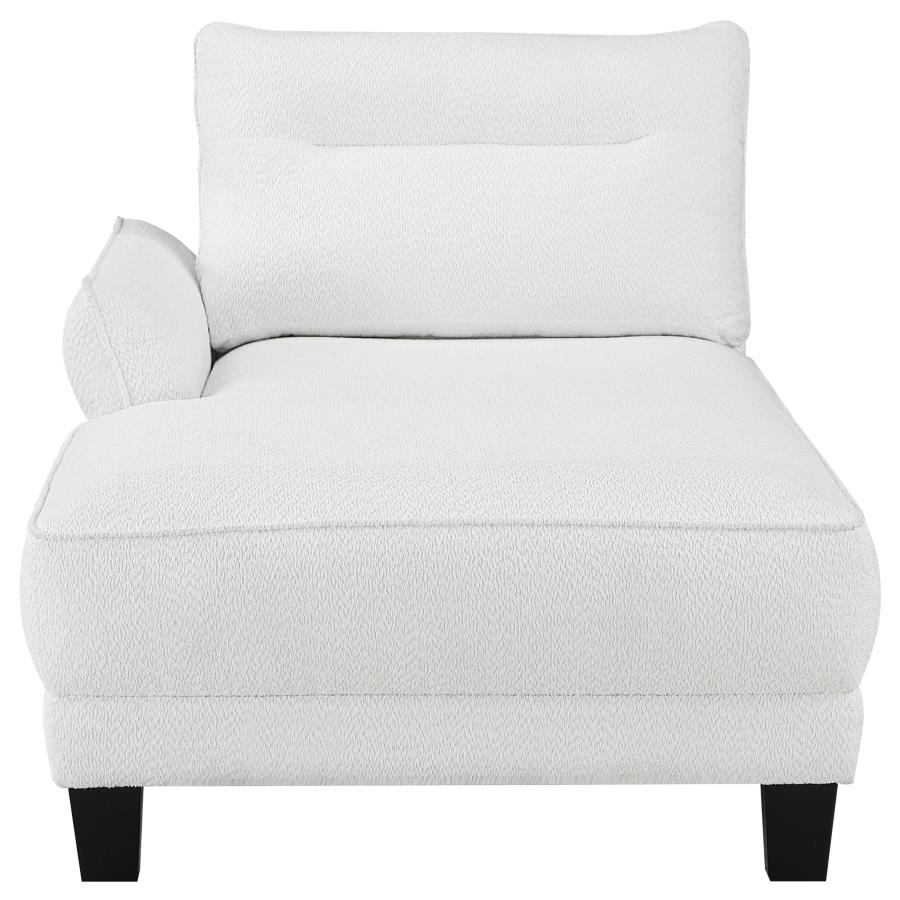 Caspian Upholstered Curved Arm Chaise Sectional Sofa White view 6