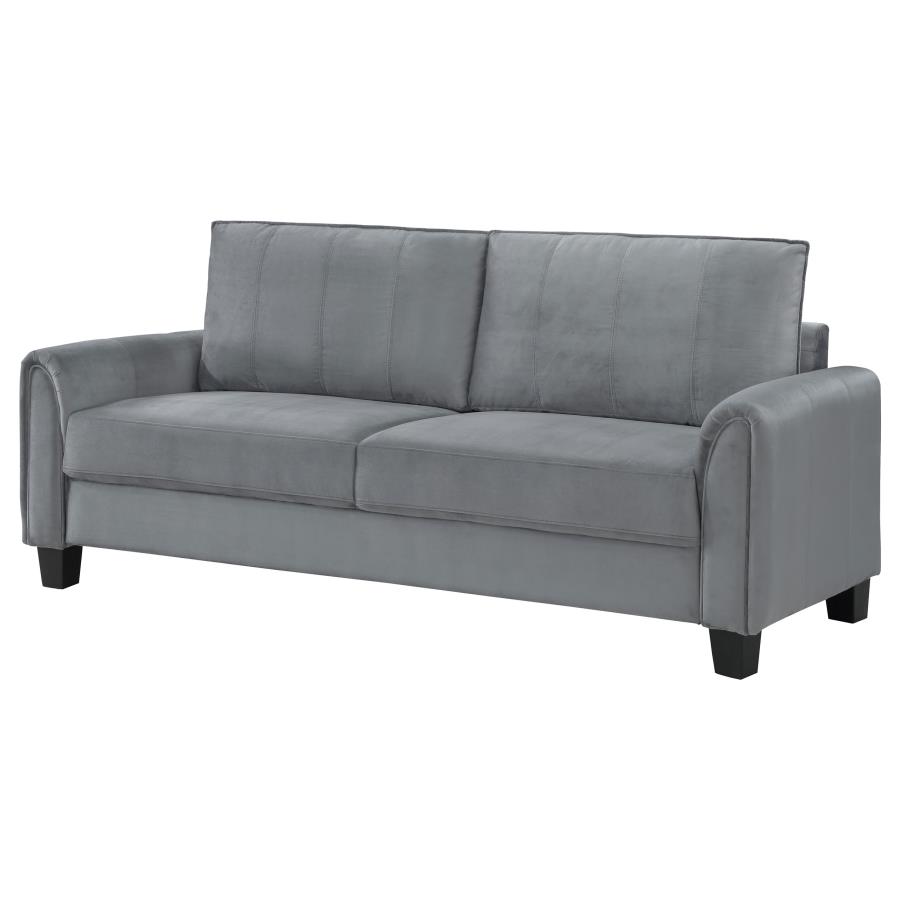 Davis Upholstered Rolled Arm Sofa Grey view 4