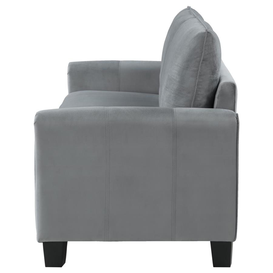 Davis Upholstered Rolled Arm Sofa Grey view 5