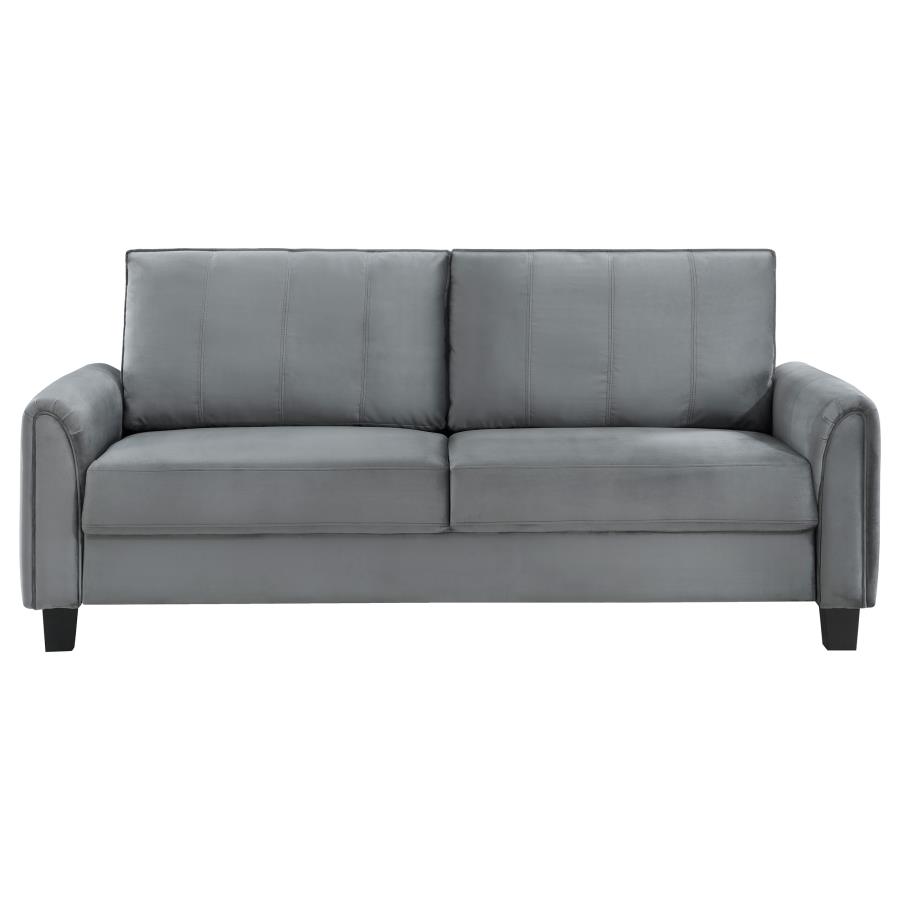 Davis Upholstered Rolled Arm Sofa Grey view 3