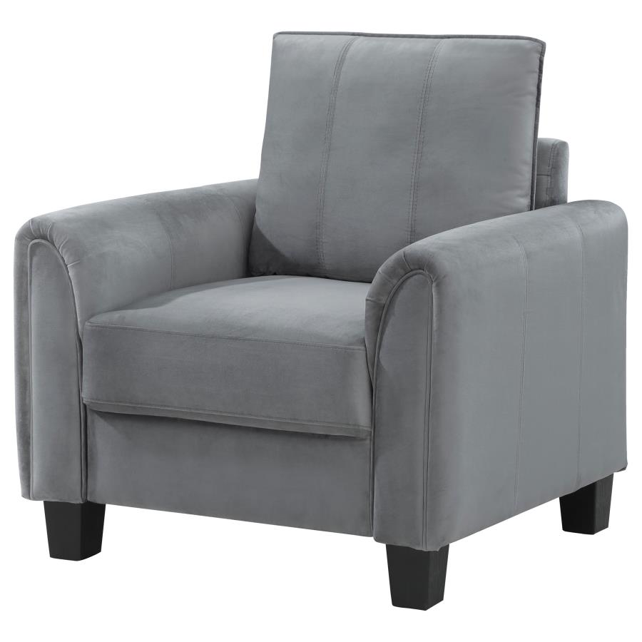 Davis Upholstered Rolled Arm Accent Chair Grey view 4