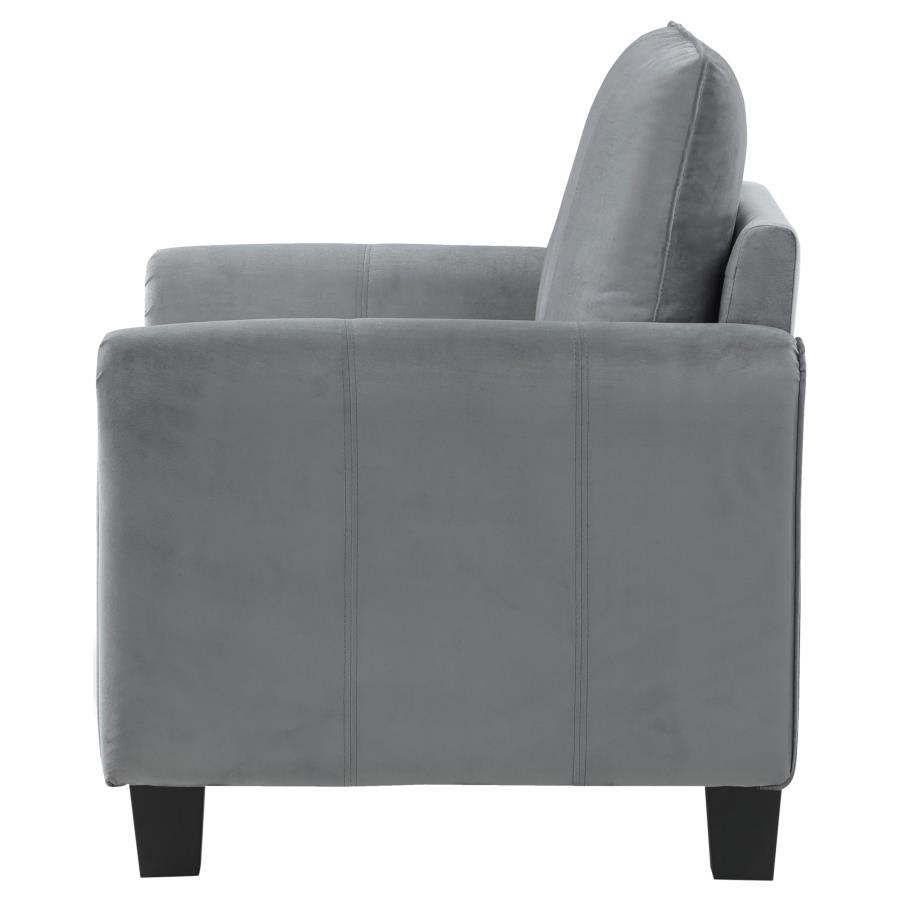 Davis Upholstered Rolled Arm Accent Chair Grey view 5