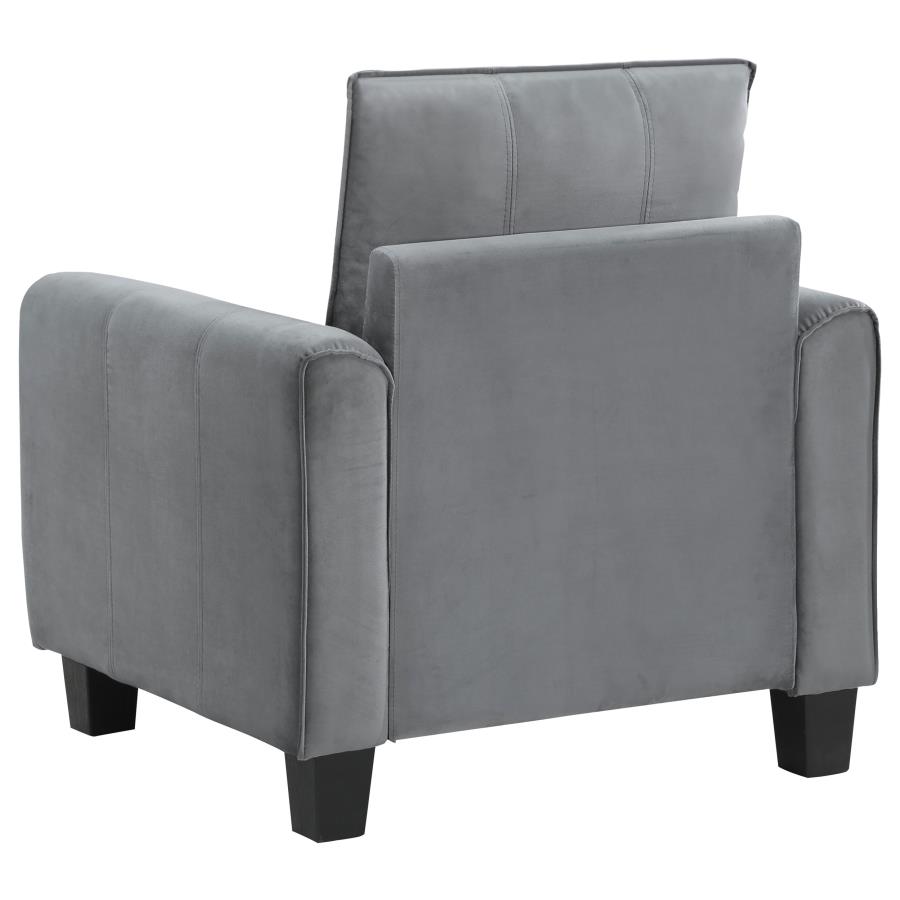 Davis Upholstered Rolled Arm Accent Chair Grey view 6
