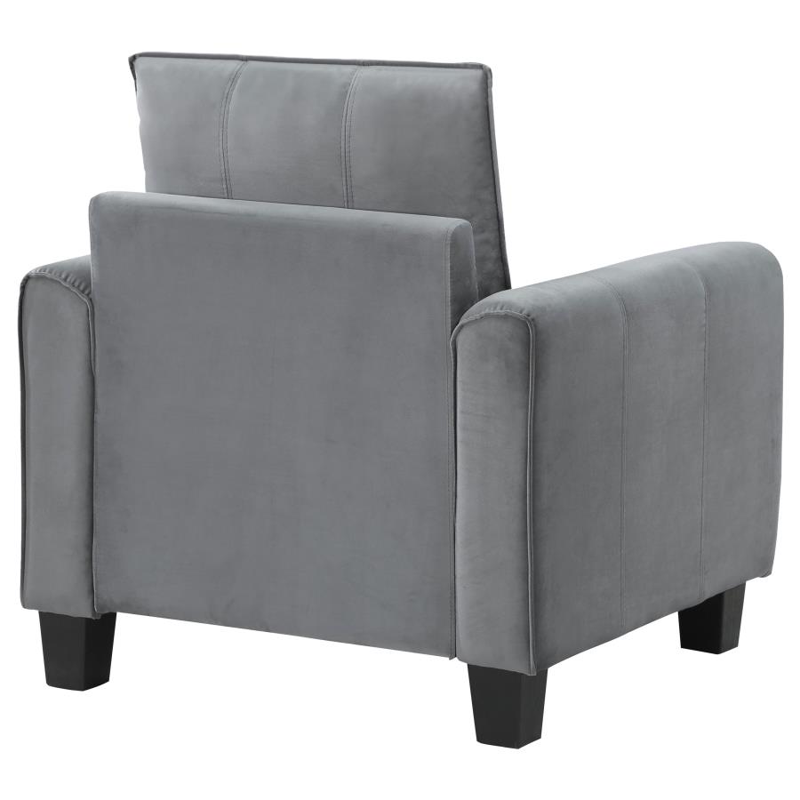 Davis Upholstered Rolled Arm Accent Chair Grey view 7