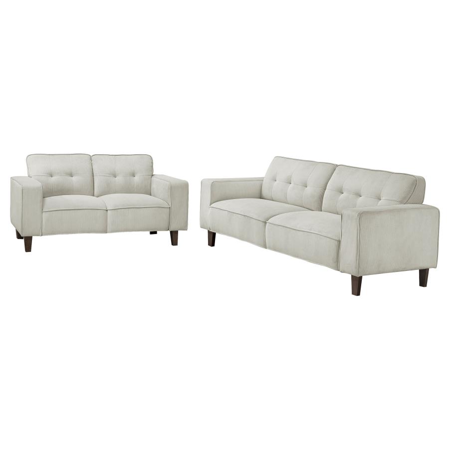 Deerhurst 2-piece Upholstered Track Arm Sofa Set Greige view 2