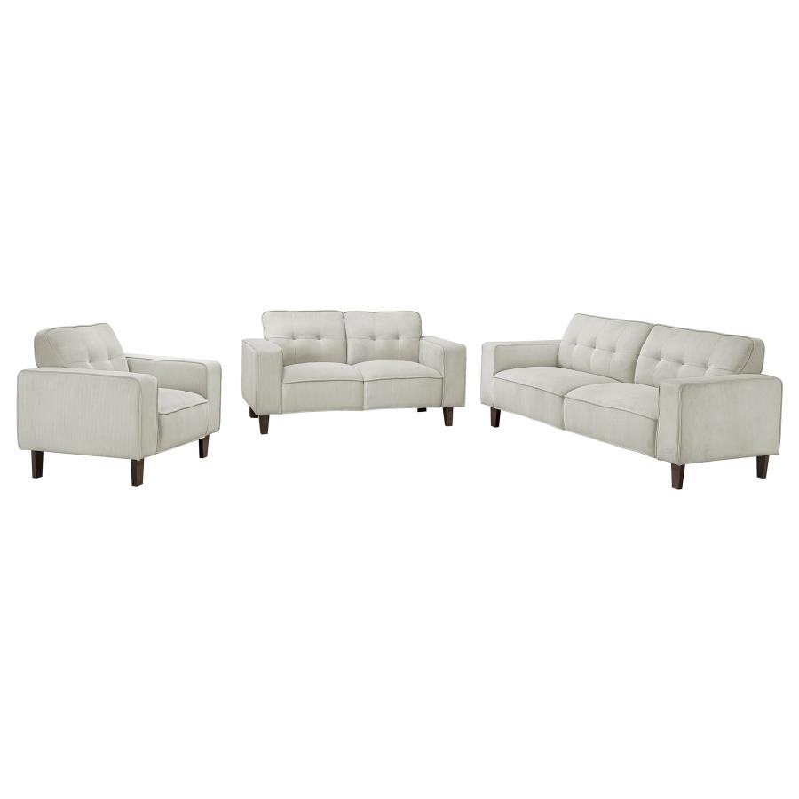 Deerhurst 3-piece Upholstered Track Arm Sofa Set Greige view 2