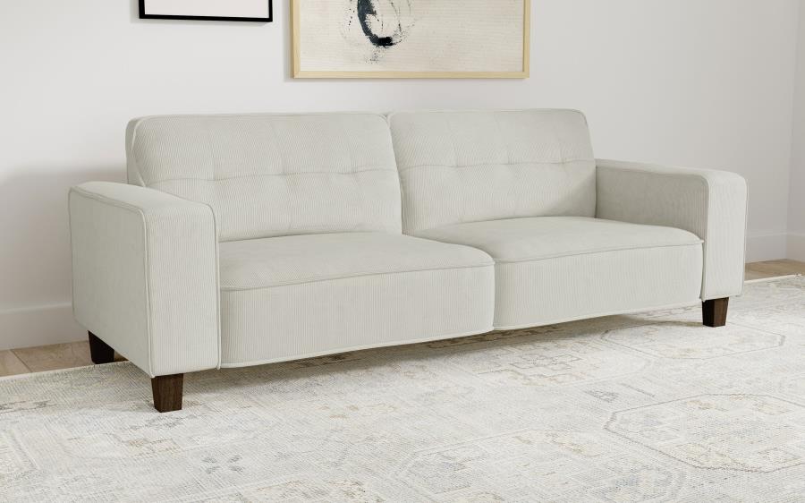 Deerhurst Upholstered Track Arm Tufted Sofa Greige view 2