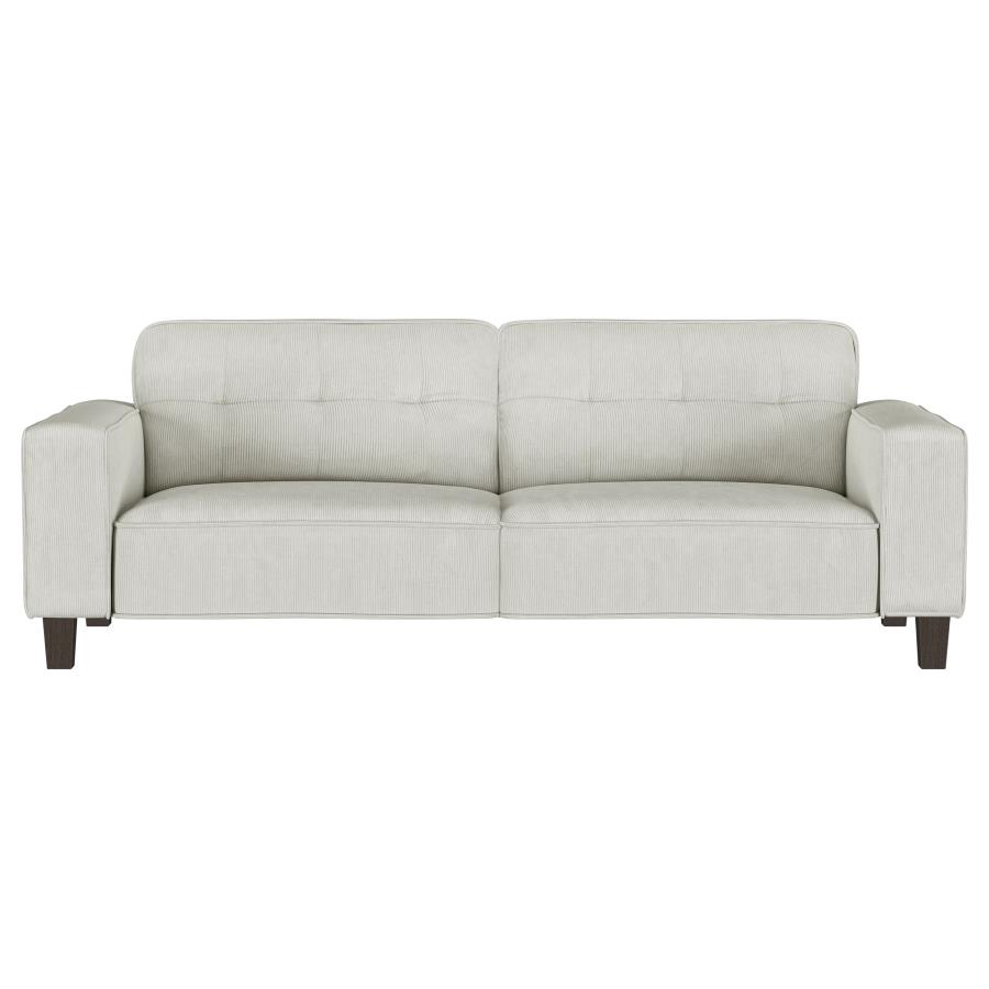 Deerhurst Upholstered Track Arm Tufted Sofa Greige view 3