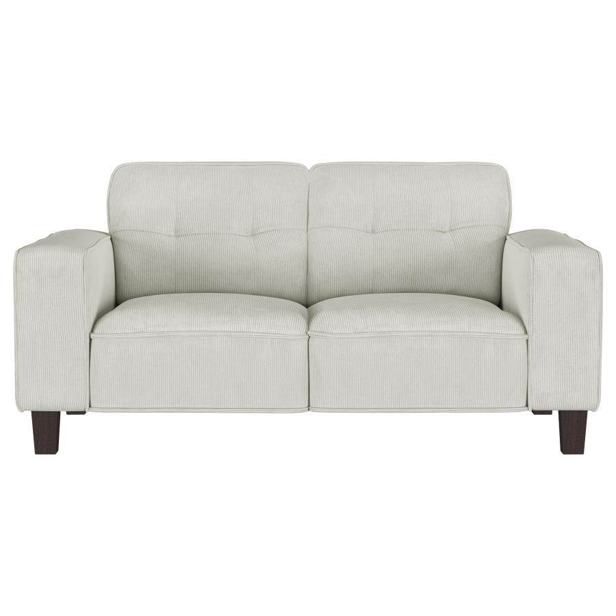Deerhurst Upholstered Track Arm Tufted Loveseat Greige view 3