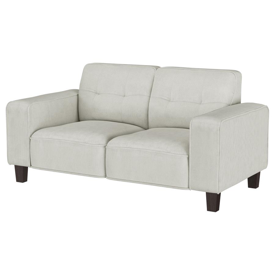 Deerhurst Upholstered Track Arm Tufted Loveseat Greige view 3