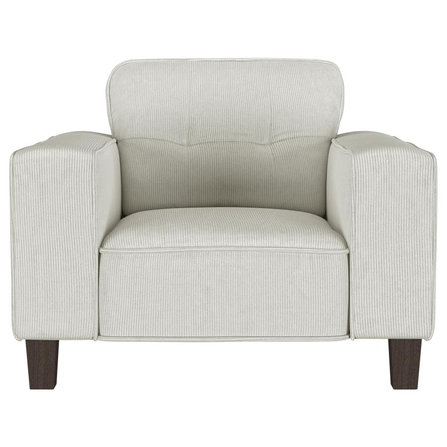 Deerhurst Upholstered Track Arm Tufted Accent Chair Greige view 2
