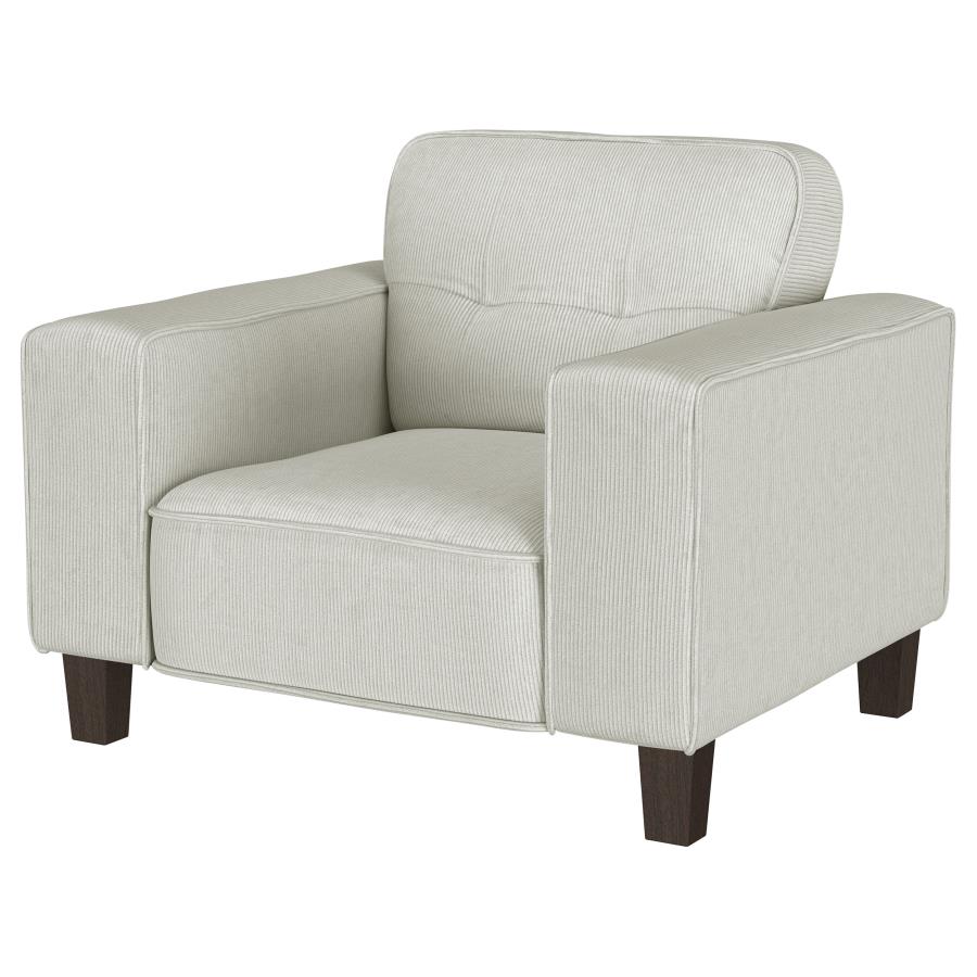 Deerhurst Upholstered Track Arm Tufted Accent Chair Greige view 3