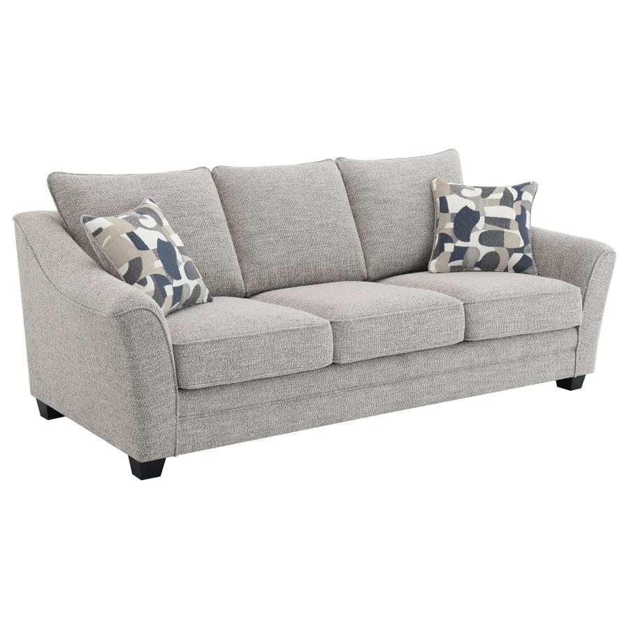 Tomkins 3-piece Boucle Upholstered Sofa Set Light Grey view 3