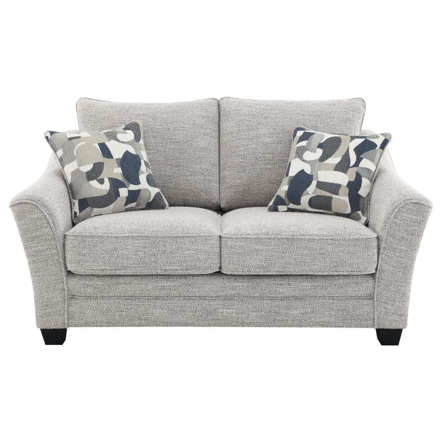 Tomkins Boucle Upholstered Loveseat Light Grey view 3