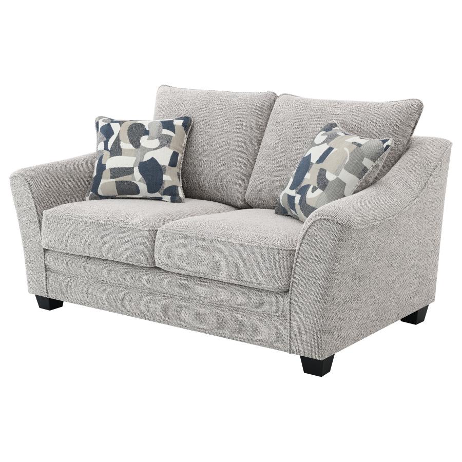 Tomkins Boucle Upholstered Loveseat Light Grey view 4