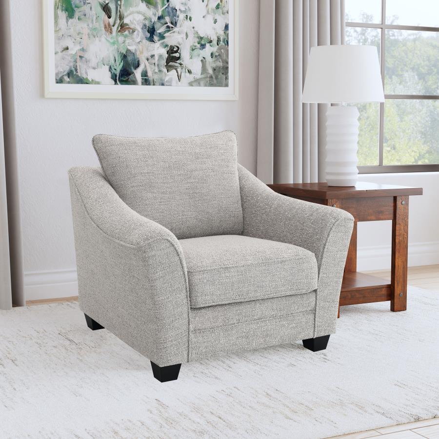 Tomkins Boucle Upholstered Chair Light Grey view 2