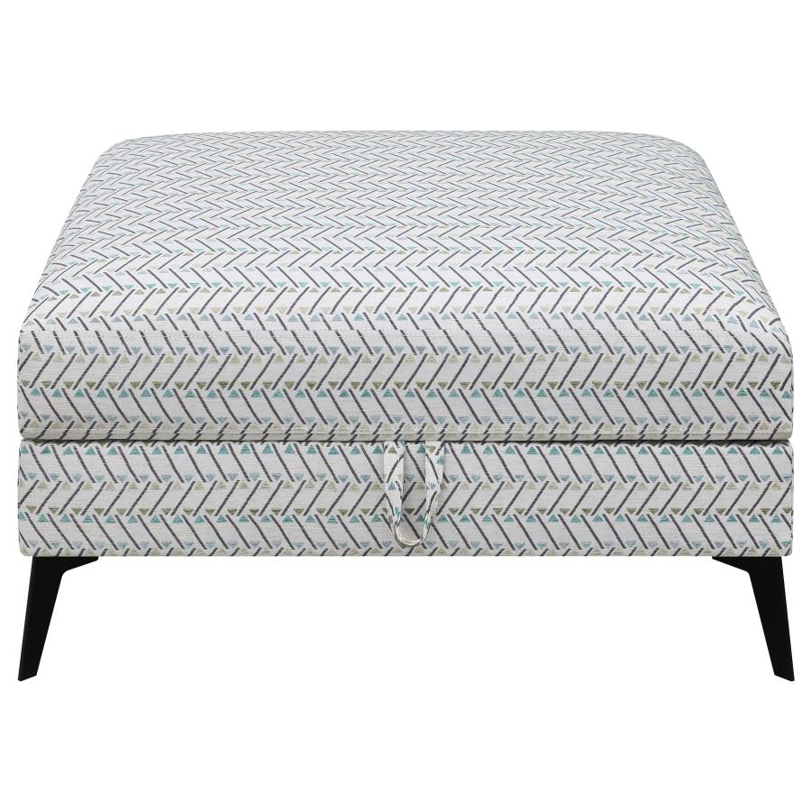 Clint Square Upholstered Tufted Storage Ottoman Aloe view 4