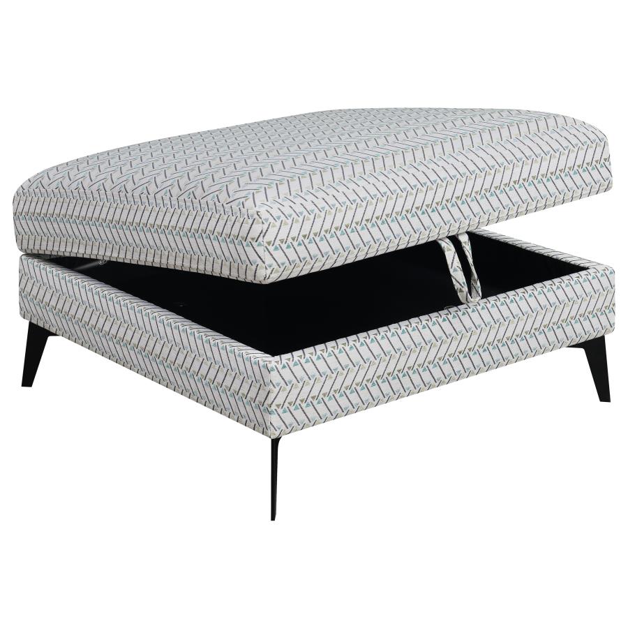 Clint Square Upholstered Tufted Storage Ottoman Aloe view 3