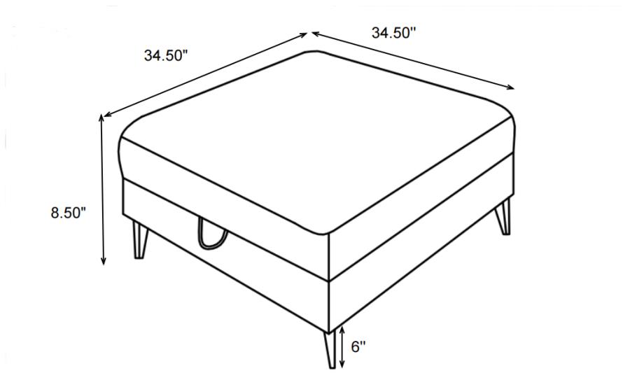 Clint Square Upholstered Tufted Storage Ottoman Aloe view 6