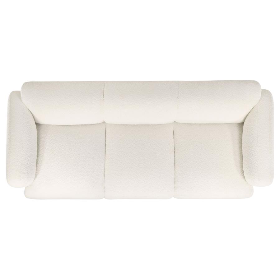 Dorset 2-piece Upholstered Round Track Arm Sofa Set White view 7