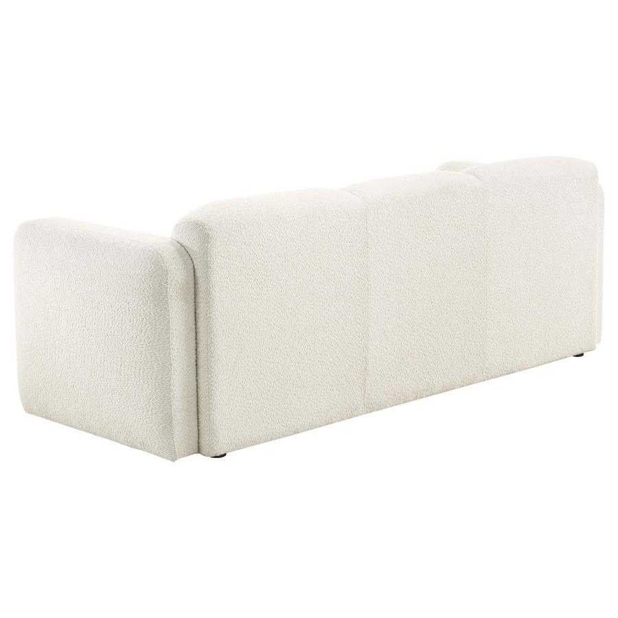 Dorset Fabric Upholstered Round Track Arm Sofa White view 6
