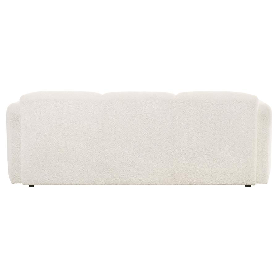 Dorset Fabric Upholstered Round Track Arm Sofa White view 7