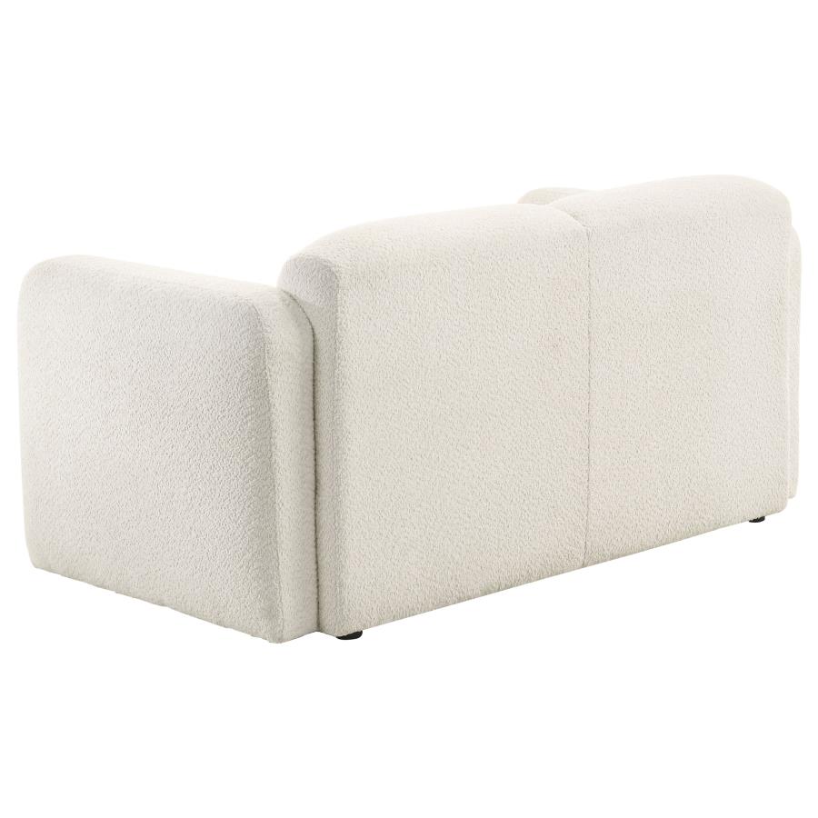 Dorset Fabric Upholstered Round Track Arm Loveseat White view 6