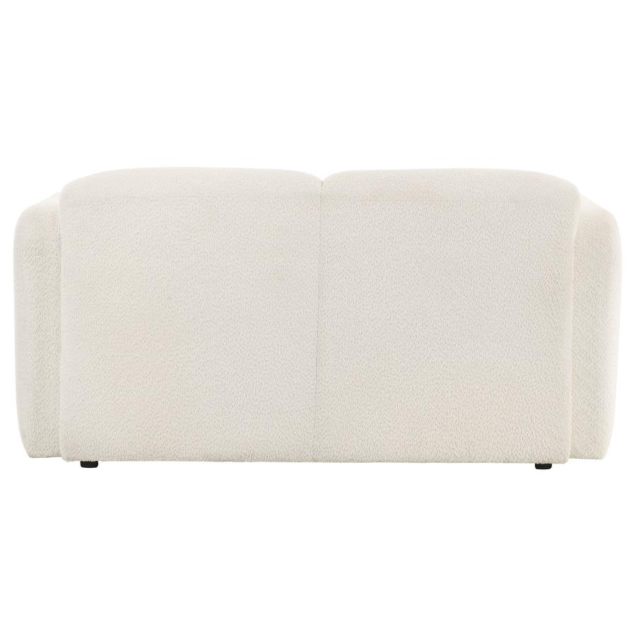 Dorset Fabric Upholstered Round Track Arm Loveseat White view 7