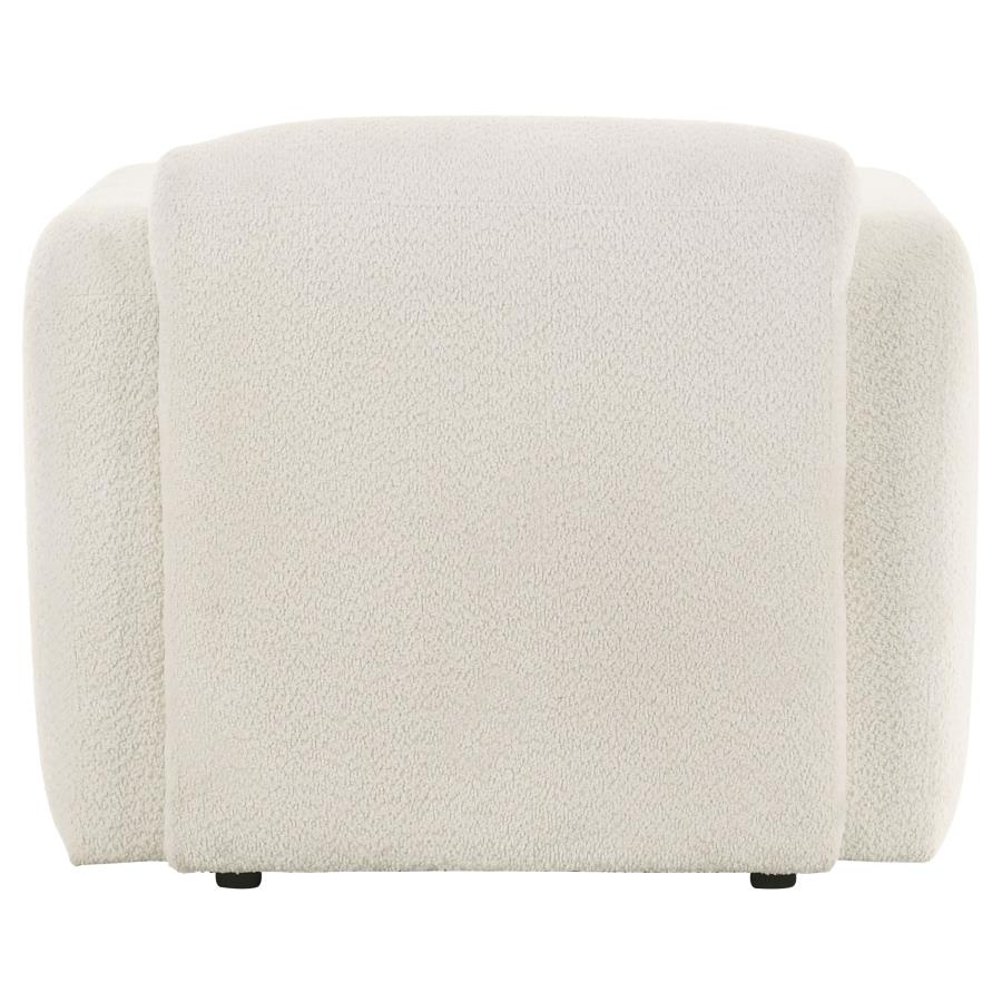 Dorset Fabric Upholstered Round Track Arm Accent Chair White view 7