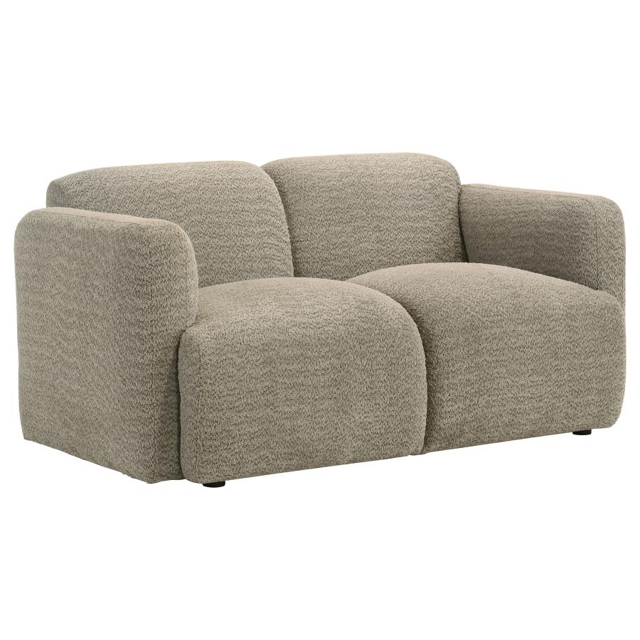 Dorset 3-piece Upholstered Round Track Arm Sofa Set Brown view 7