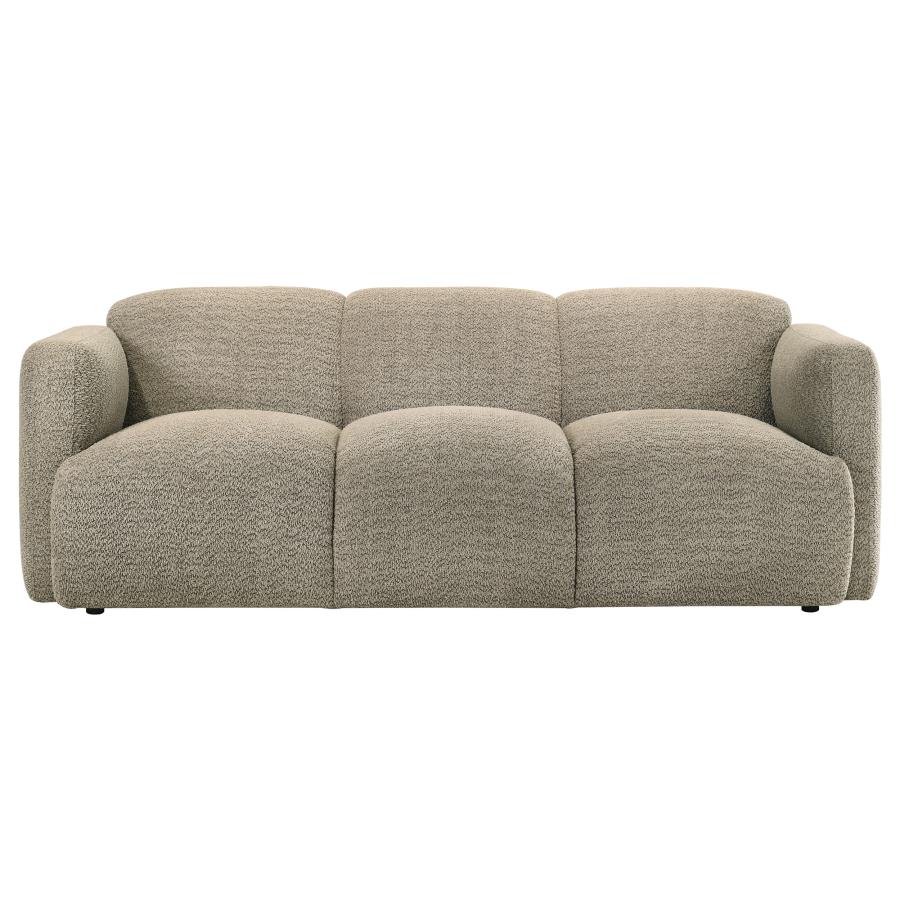 Dorset Fabric Upholstered Round Track Arm Sofa Brown view 3