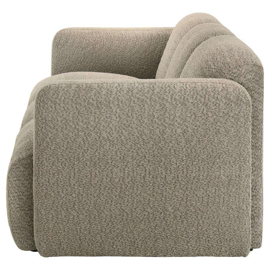 Dorset Fabric Upholstered Round Track Arm Sofa Brown view 5