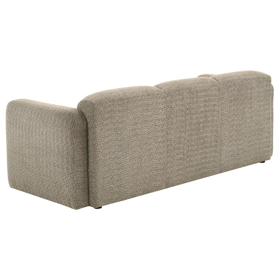 Dorset Fabric Upholstered Round Track Arm Sofa Brown view 6