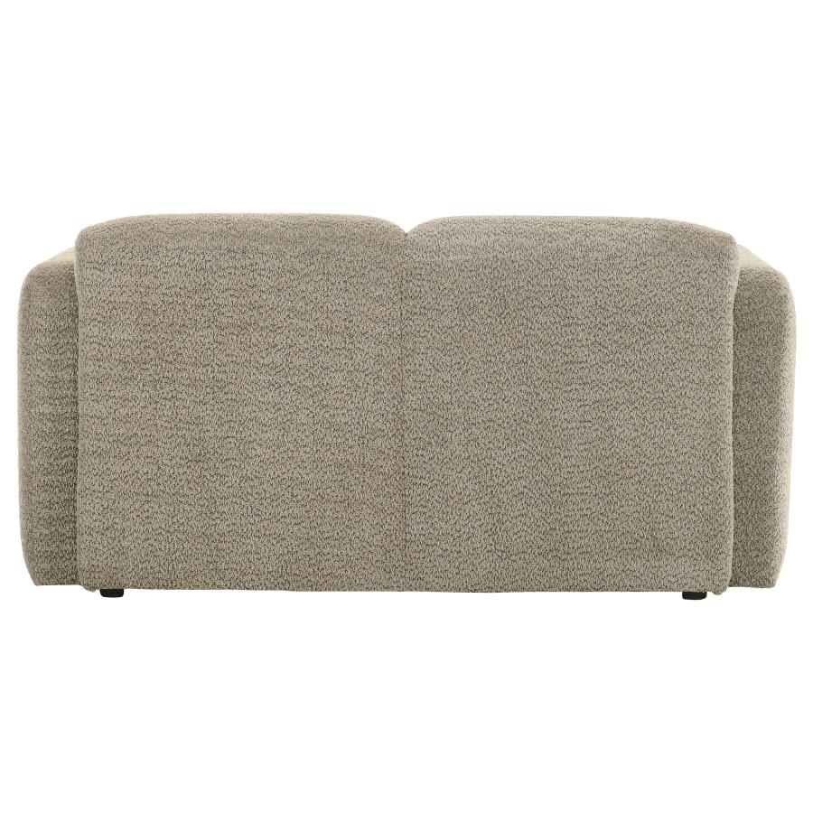 Dorset Fabric Upholstered Round Track Arm Loveseat Brown view 7