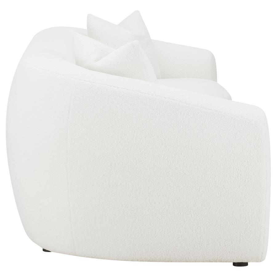 Isabella 2-piece Faux Sheepskin Upholstered Sofa Set Natural view 6