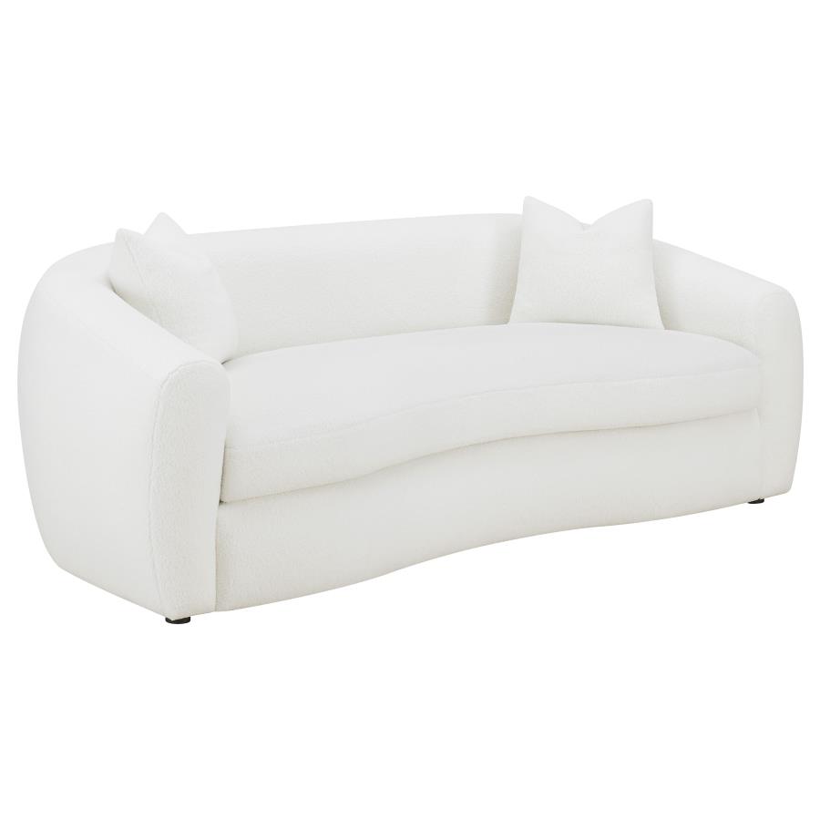Isabella 3-piece Faux Sheepskin Upholstered Sofa Set Natural view 3