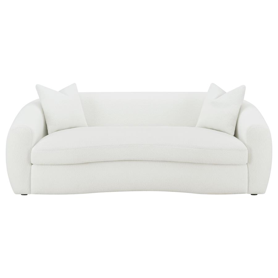 Isabella 3-piece Faux Sheepskin Upholstered Sofa Set Natural view 4