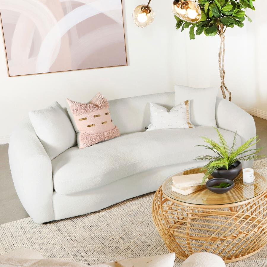 Isabella Faux Sheepskin Upholstered Sofa Natural view 2