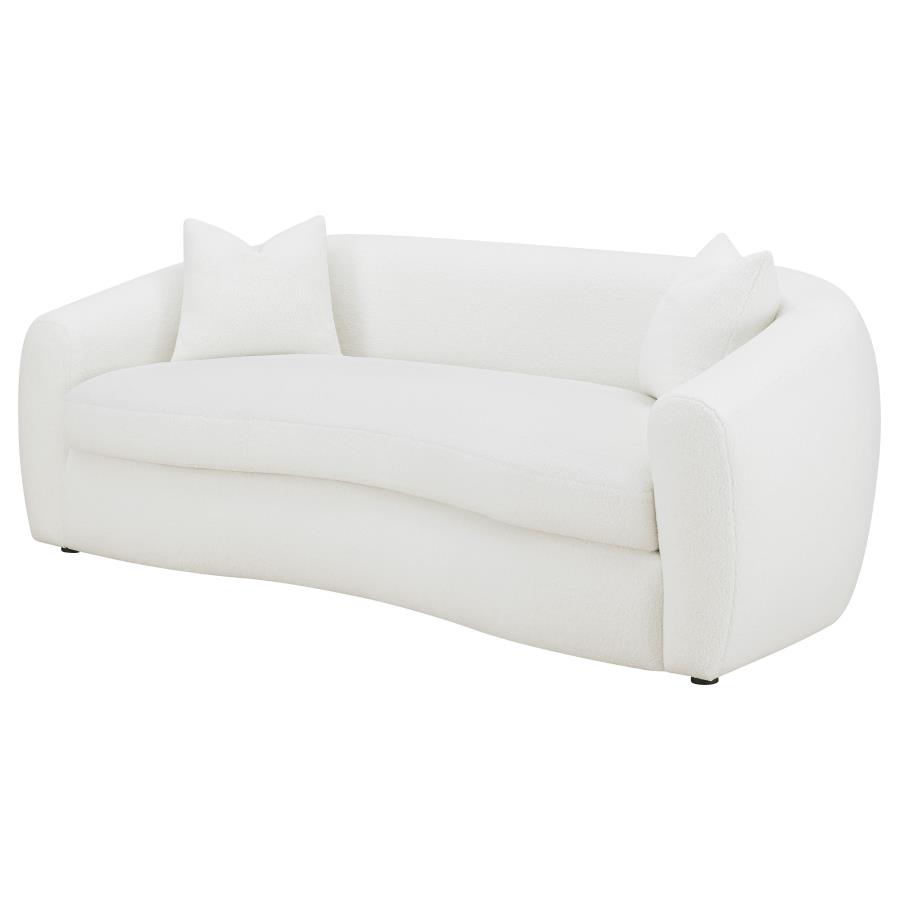 Isabella Faux Sheepskin Upholstered Sofa Natural view 4
