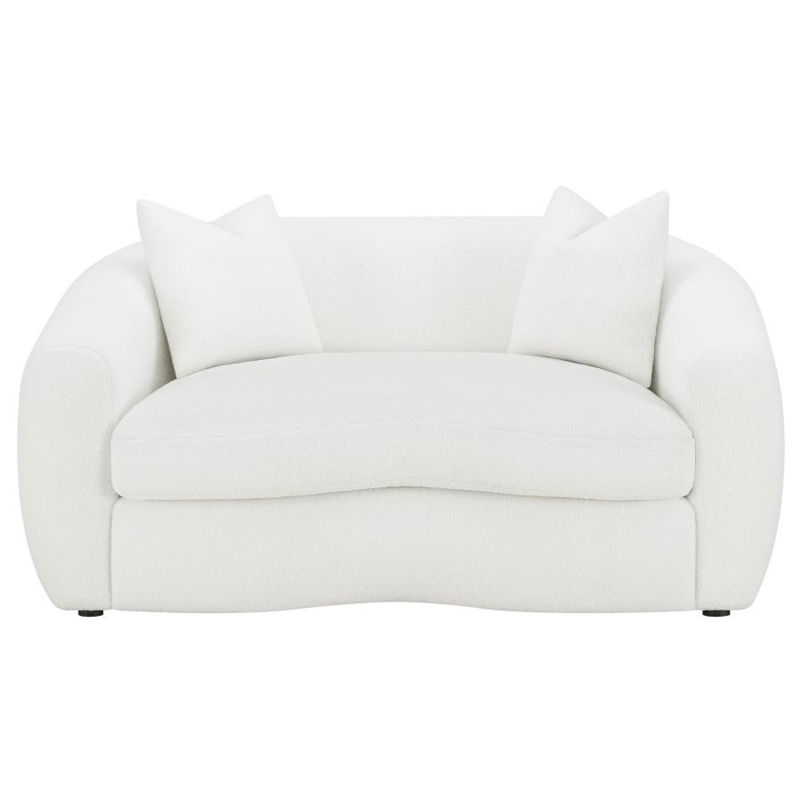 Isabella Faux Sheepskin Upholstered Loveseat Natural view 3
