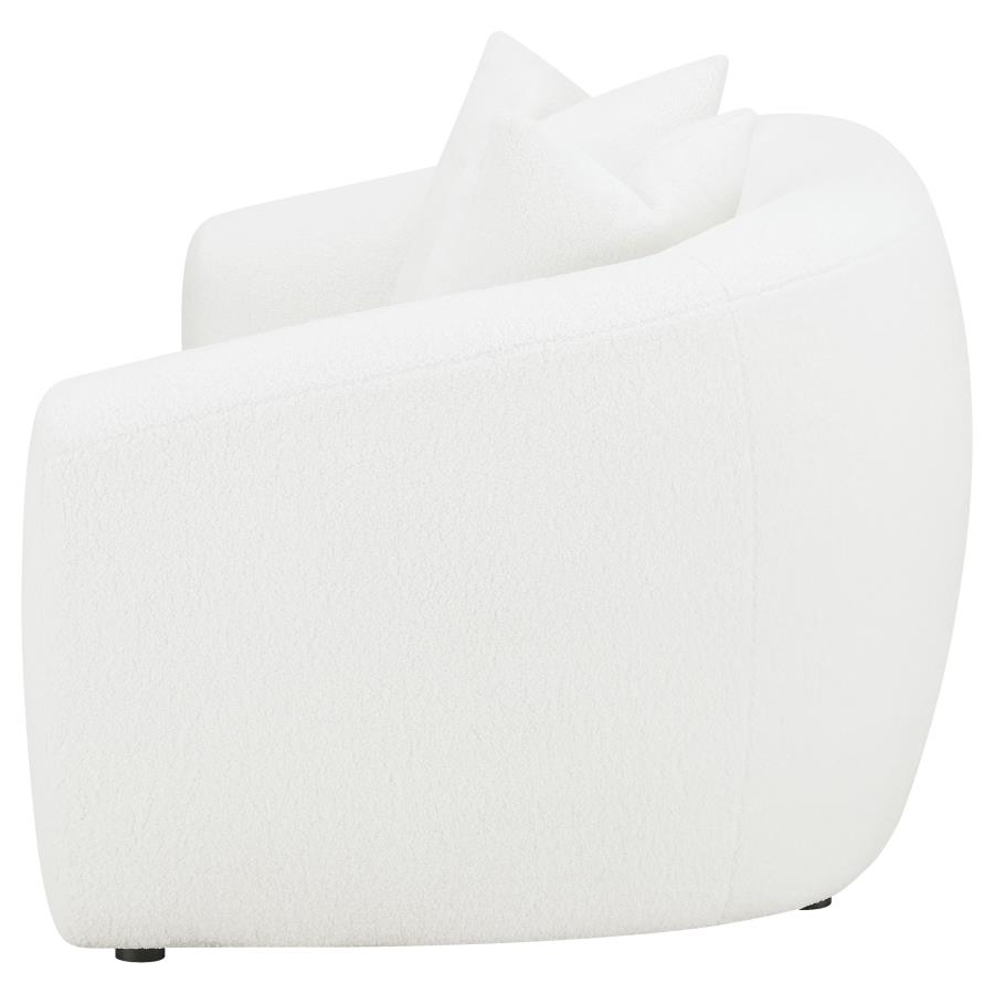 Isabella Faux Sheepskin Upholstered Loveseat Natural view 5