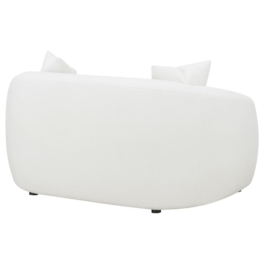 Isabella Faux Sheepskin Upholstered Loveseat Natural view 7