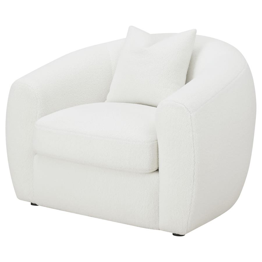 Isabella Faux Sheepskin Upholstered Accent Chair Natural view 4