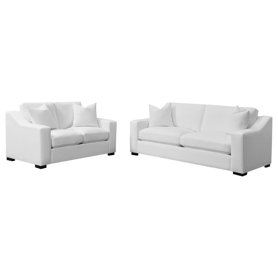 Ashlyn 2-piece Upholstered Sloped Arm Sofa Set White view 2