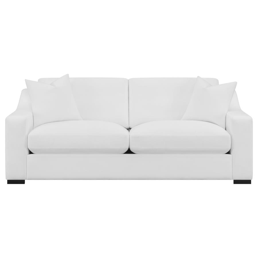 Ashlyn 2-piece Upholstered Sloped Arm Sofa Set White view 4