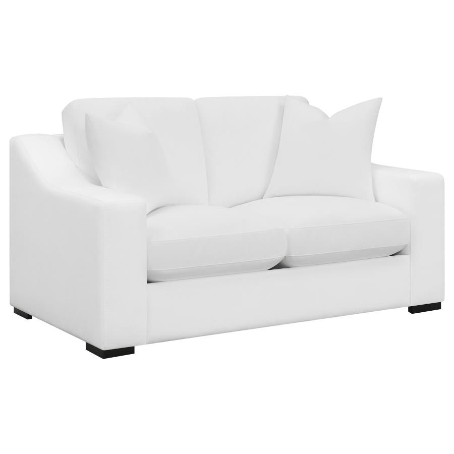 Ashlyn 2-piece Upholstered Sloped Arm Sofa Set White view 7