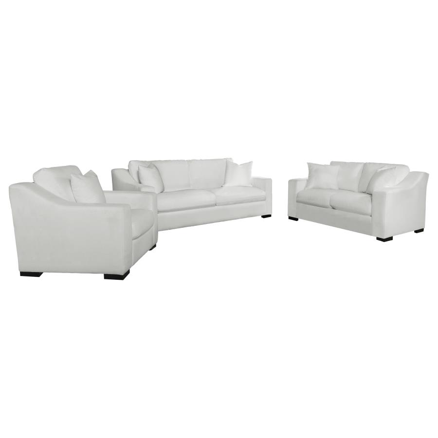Ashlyn 3-piece Upholstered Sloped Arm Sofa Set White view 2